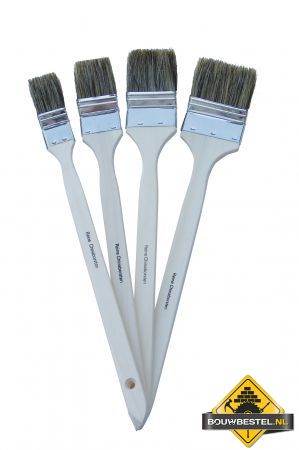 Radiatorkwast wit haar houten steel 1,5 inch