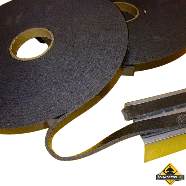 Foamband Zwart 10mm breed (voor oa. Metal Stud) - 5mm dik - zelfklevend - 20 meter