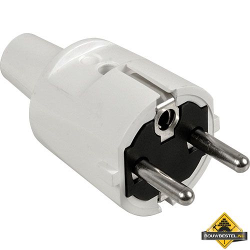 Stekker RA pvc 10/16A wit