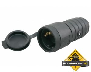 Contrastekker RA volrubber 10/16A zwart