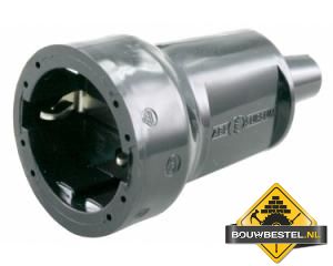 Contrastekker RA pvc 10/16A zwart