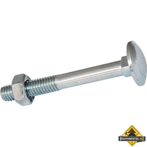 FIS-PROFI Slotbout M8x80 DIN603/555 staal 4.8 verzinkt