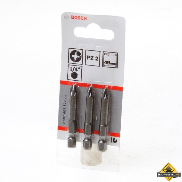 Bosch Bitskaart pz2 49mm blister van 3 bits (UITVERKOOP, OP = OP)