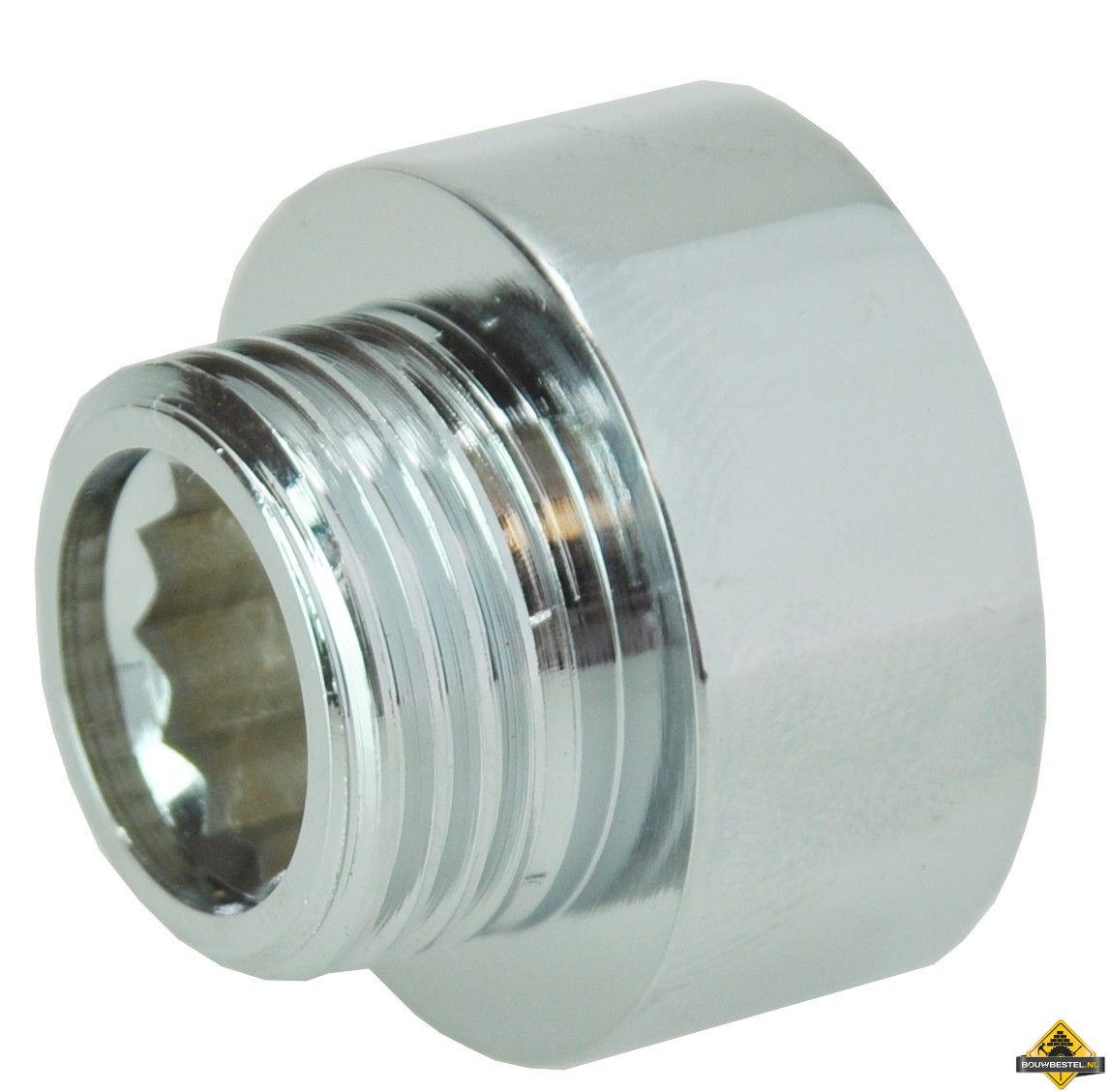 Chroom Neusstuk 1/2 binnen x 3/8 buiten