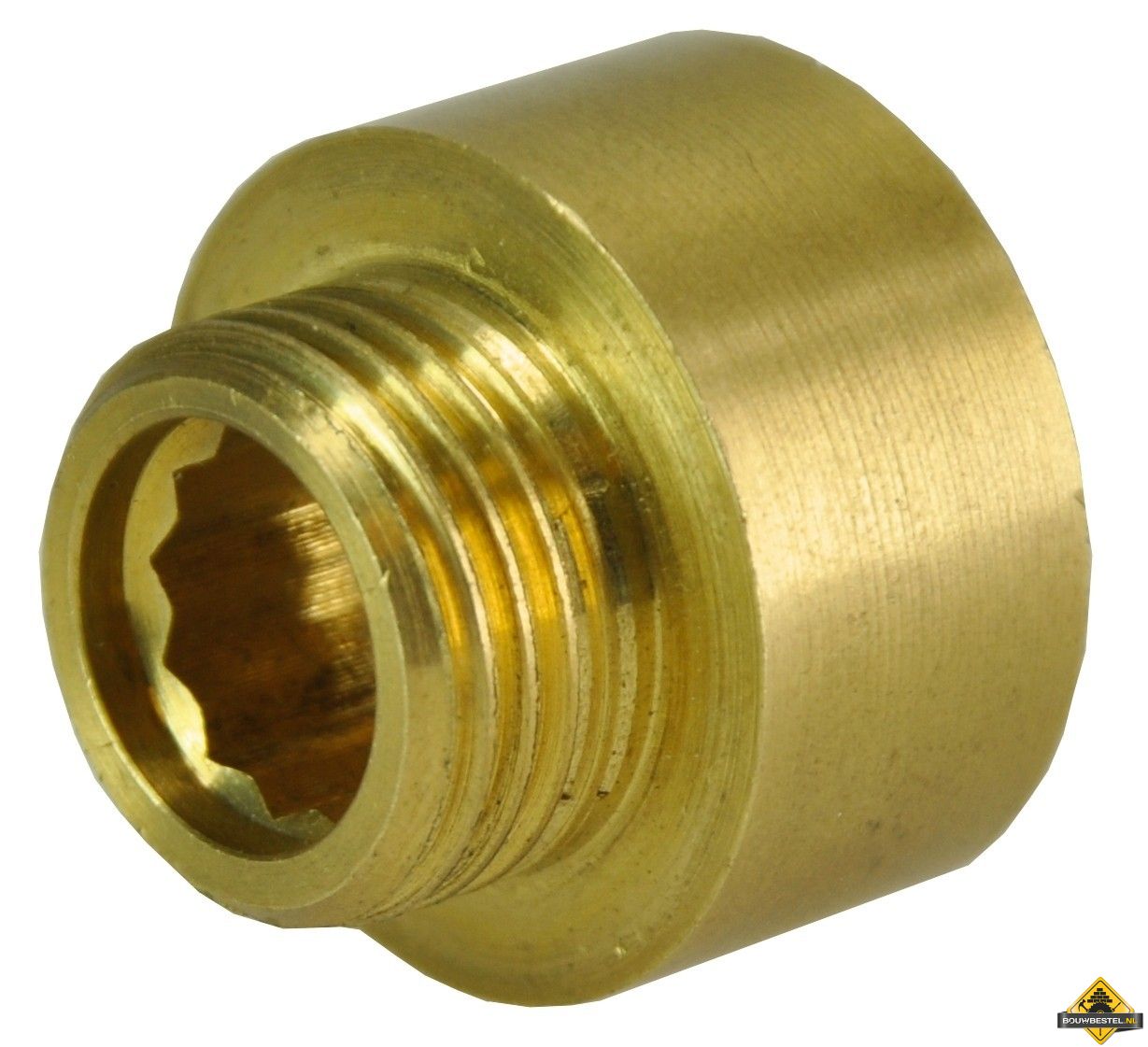 Gasdraadfittingen Neusstukje Messing 1/2inch X3/8inch