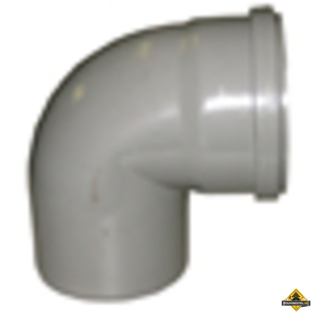 PVC Afvoerbocht 90 graden manchet/Spie grijs 125mm