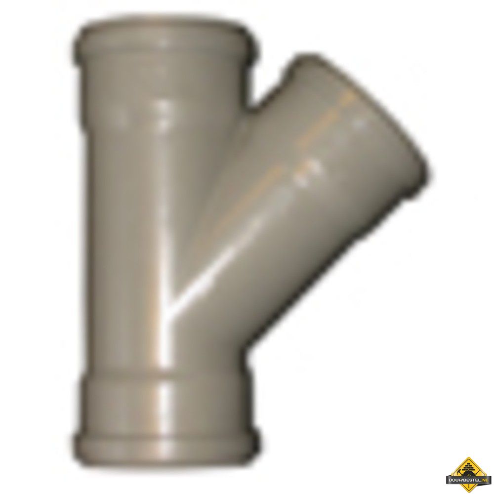 PVC T-stuk 45 graden 3xmanchet 125mm