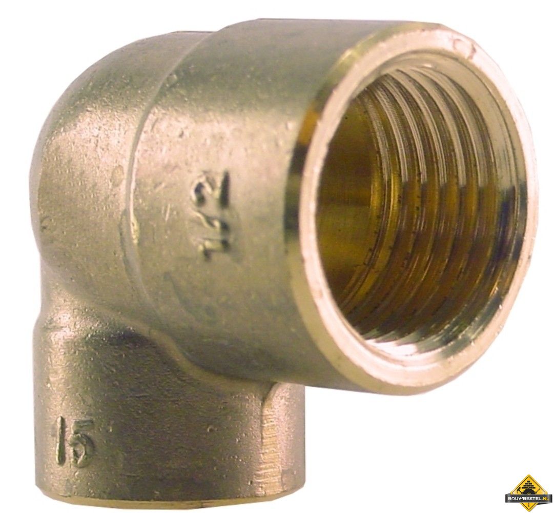 Messing Soldeer knie conisch 1/2 binnen x 15mm