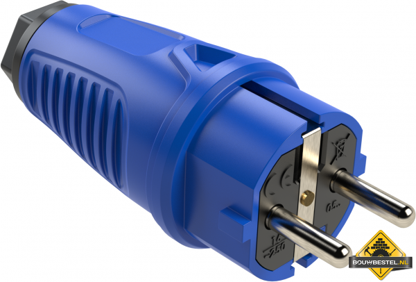 Sirox volrubber stekker blauw, IP44