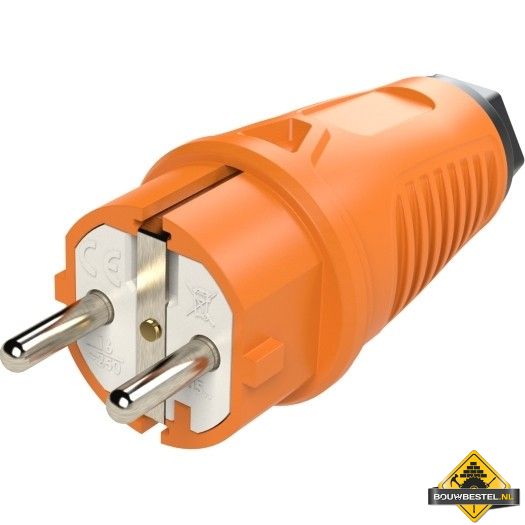 Sirox rubber stekker met polyamide inlegstuk oranje, IP44