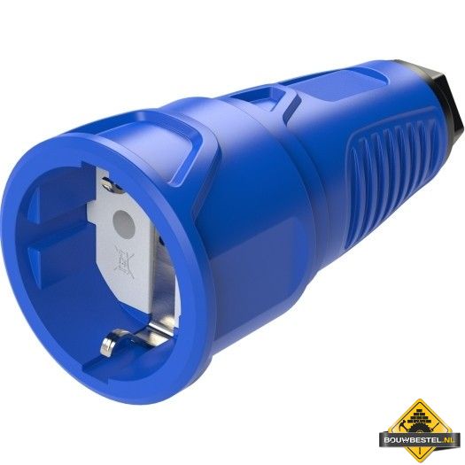 Sirox rubber contrastekker met polyamide inzetstuk blauw, IP20