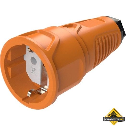 Sirox rubber contrastekker met polyamide inzetstuk oranje, IP20