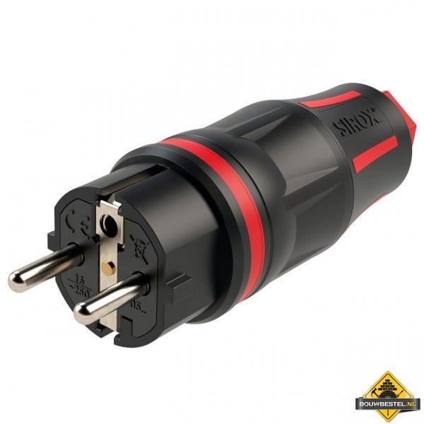Sirox XL volrubber stekker zwart/rood, IP44