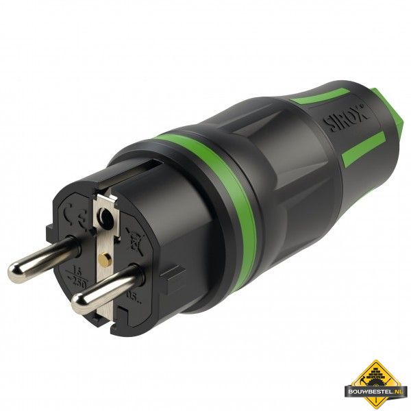 Sirox XL volrubber stekker zwart/groen, IP44