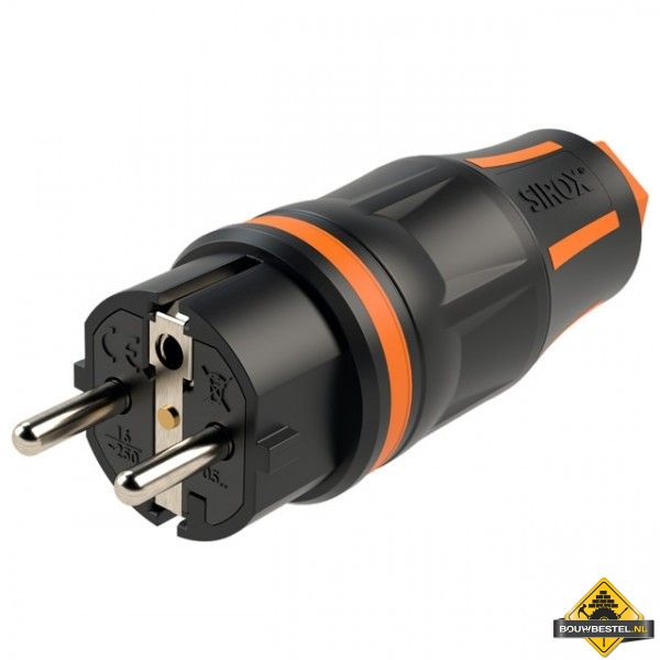 Sirox XL volrubber stekker zwart/oranje, IP44