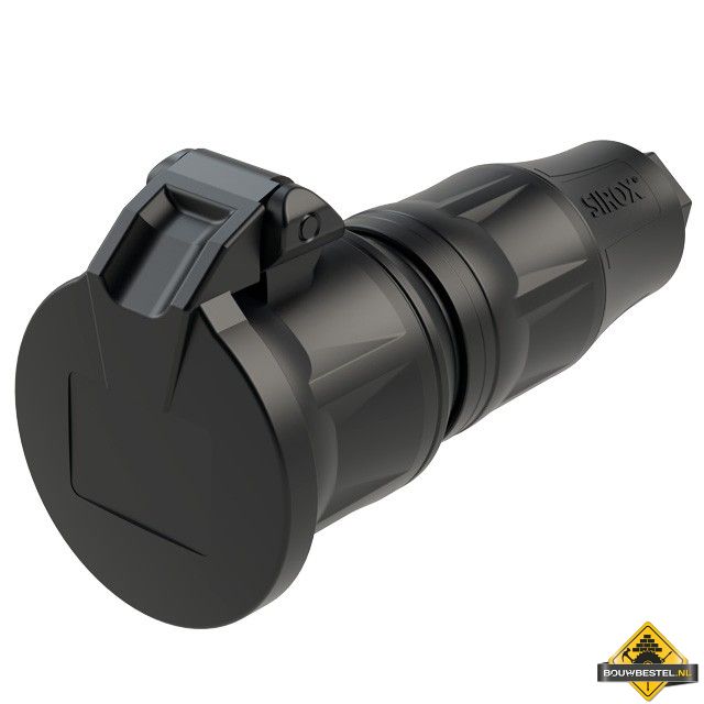 Sirox XL volrubber contrastekker met verend klapdeksel zwart, IP44
