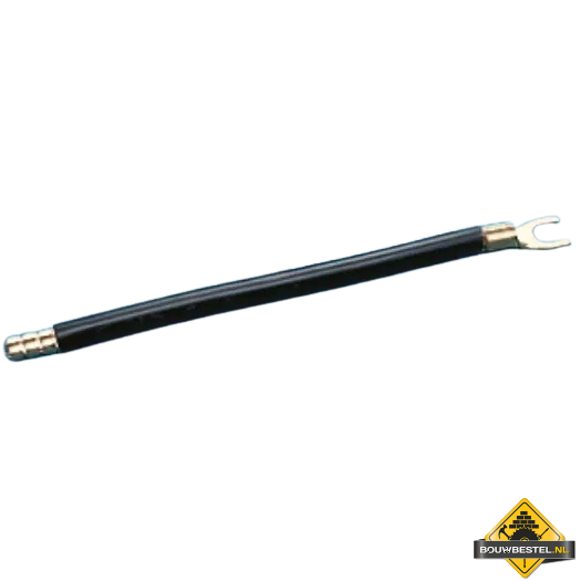 Bedradingsbrug met 11 mm adereindhuls en M 5 vorkkabelschoen zwart 10 mm2 125 mm | 25 stuks