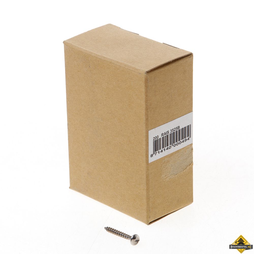 Ééntoer anti-inbraak schroeven 3,5x25mm RVS | 100 stuks