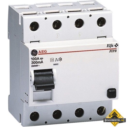 AEG Aardlekschakelaar 4-polig Type B "FIPB" 125 A, 0,3 A