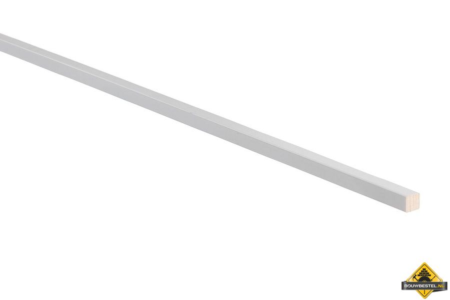 Grenen aftimmerlat 12x12mm 270cm voorgelakt RAL 9010