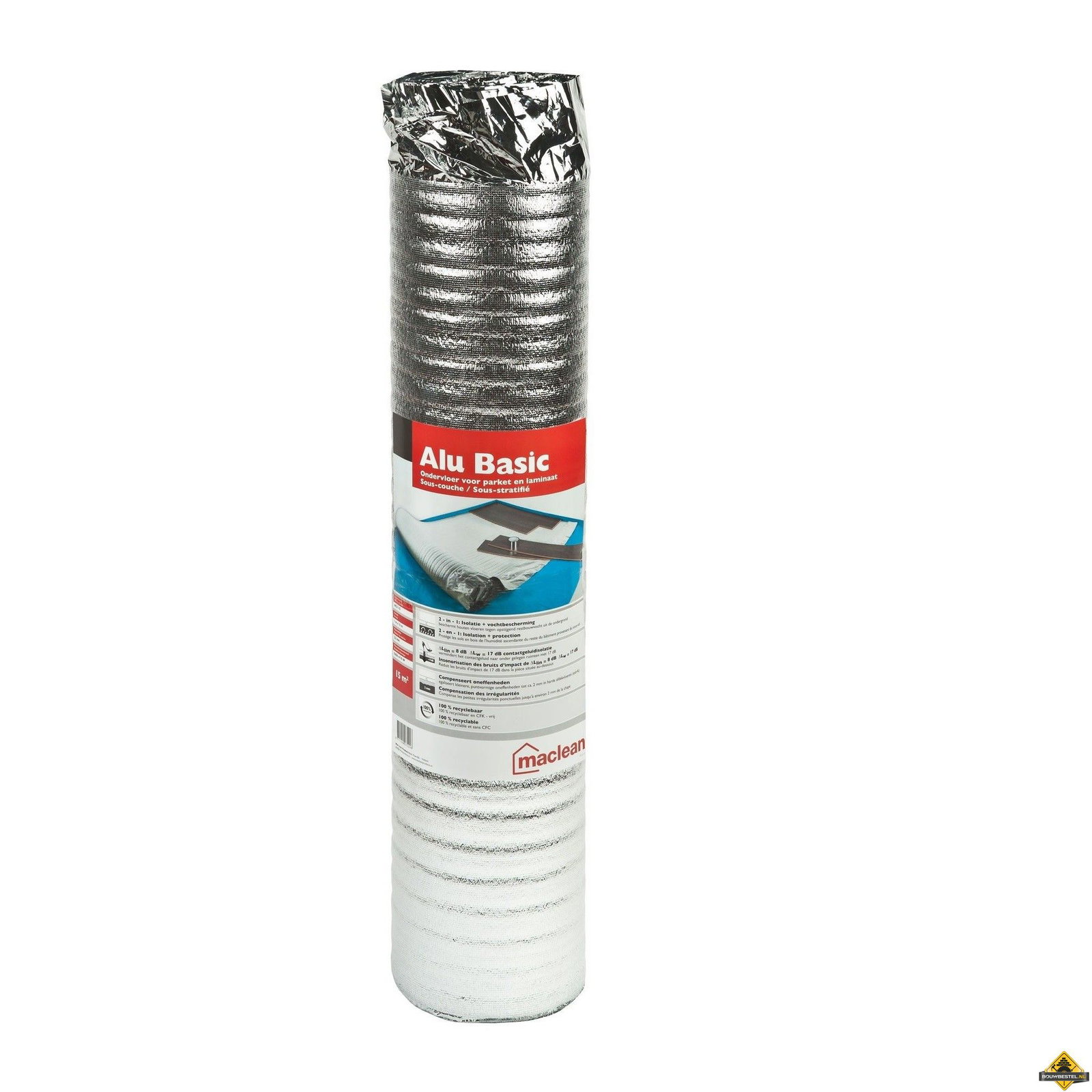 Aluminium ondervloer met overlap 1x15m - 3mm