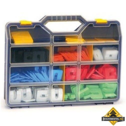 Assortimentskoffer Kunststof uitvulplaatjes 50x50mm - Totaal: 336 stuks