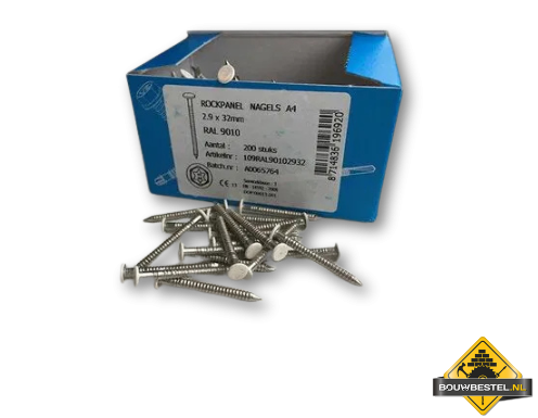 Rockpanel nagel RAL 9010 2,9 x 35mm 200 stuks