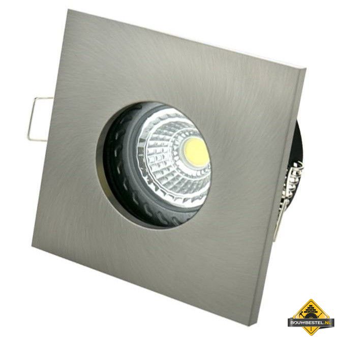 Badkamer Inbouwspot GU10 RVS Vierkant 83x83mm