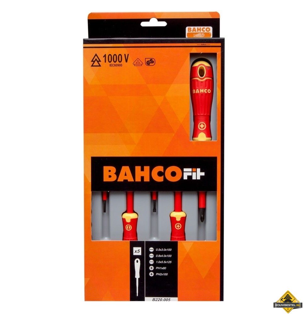Bahco fit schroevendraaierset vde 5-delig gleuf ph