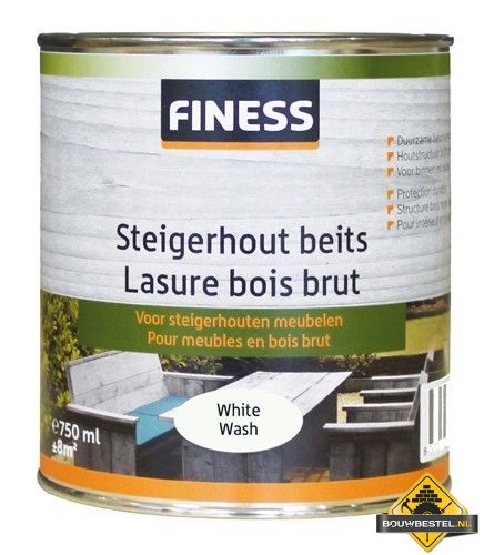 Steigerhout Beits Binnen/Buiten White Wash 750ml