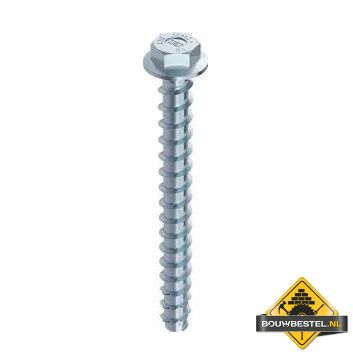 Betonschroef zeskant verzinkt 12x80mm BM=10mm | 100 stuks