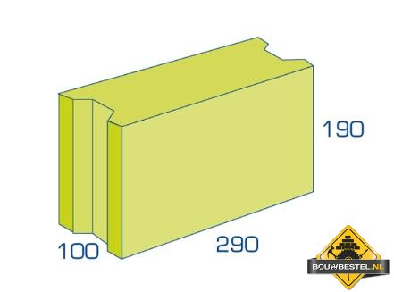 BIA Betonblokken 10/19 VW (290x100x190mm) per 27 stuks