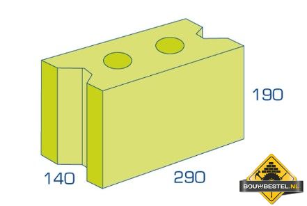 BIA Betonblokken 14/19 VW (290x140x190mm) per 18 stuks