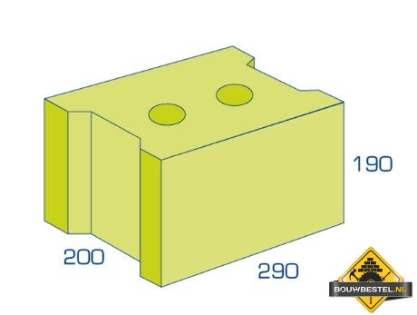 BIA Betonblokken 20/19 VW (290x200x190mm) per 12 stuks