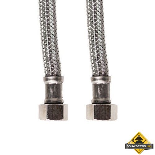 KIWA metalen Flexibele aansluitslang 1/2inch binnen x 1/2inch binnen 60cm