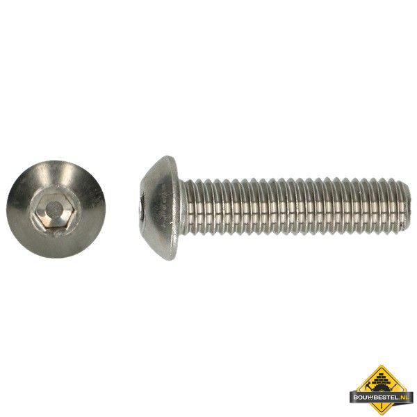 Binnenzeskant Bolkopschroef RVS A2 M6x16mm | 200 stuks