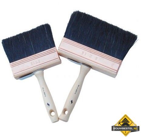 Blokkwast SUPER PROF. zwart haar. houten steel. 5 x 15 cm
