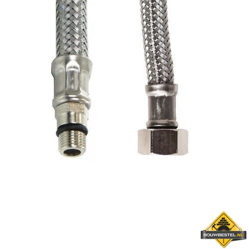 KIWA metalen Flexibele aansluitslang M10x 1inch buiten x 1/2inch binnen 30cm