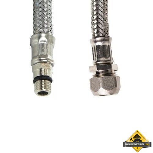 KIWA metalen Flexibele aansluitslang M12 x 1inch buiten x 10mm Pijpje
