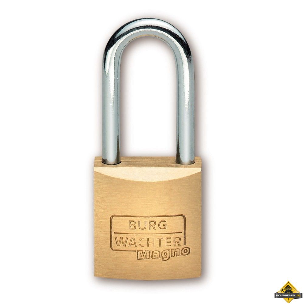 Burg Wächter Magno messing hangslot met hoge beugel gelijksluitend - 30 mm