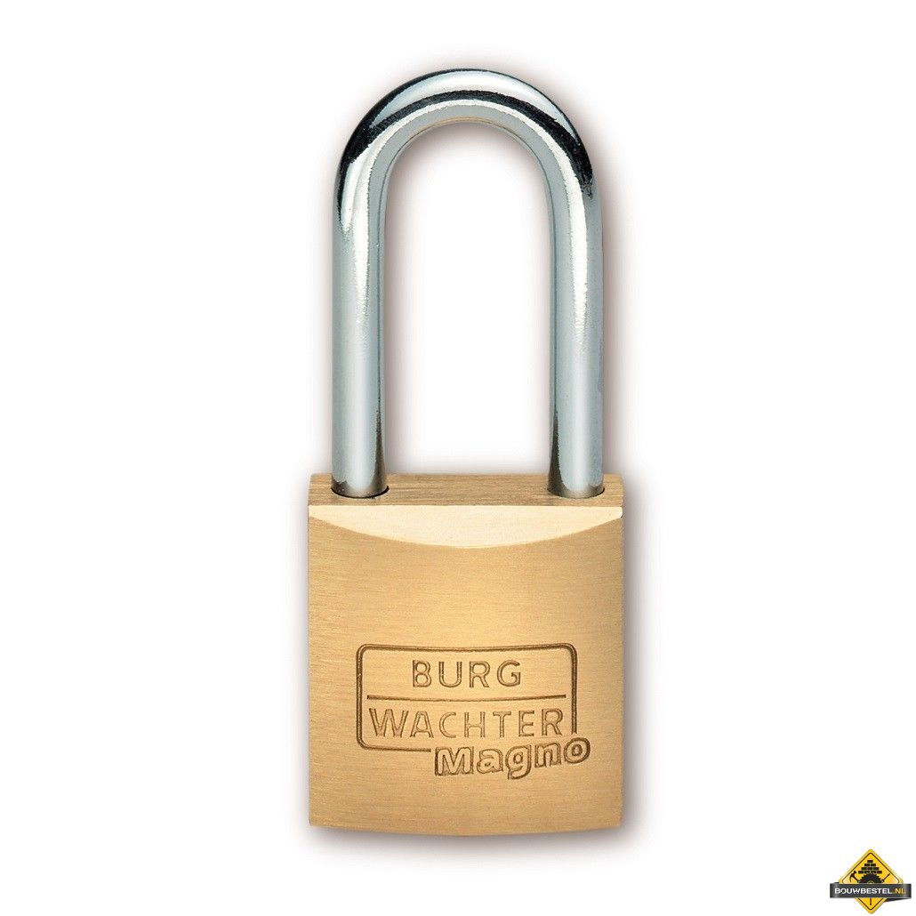 Burg Wächter Magno messing hangslot met hoge beugel verschillend sluitend - 50 mm