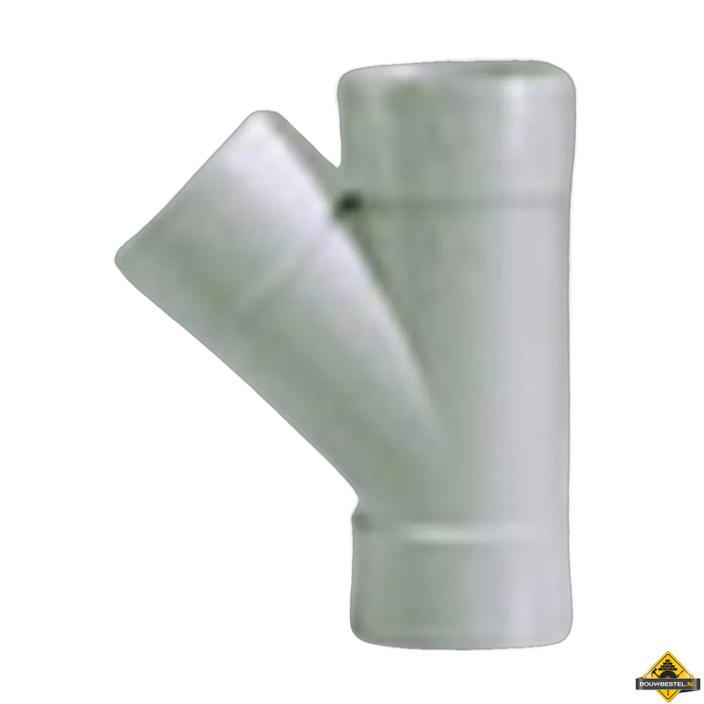 PVC T-stuk 45 graden 3xmof grijs 125x110 (UITVERKOOP, OP = OP)