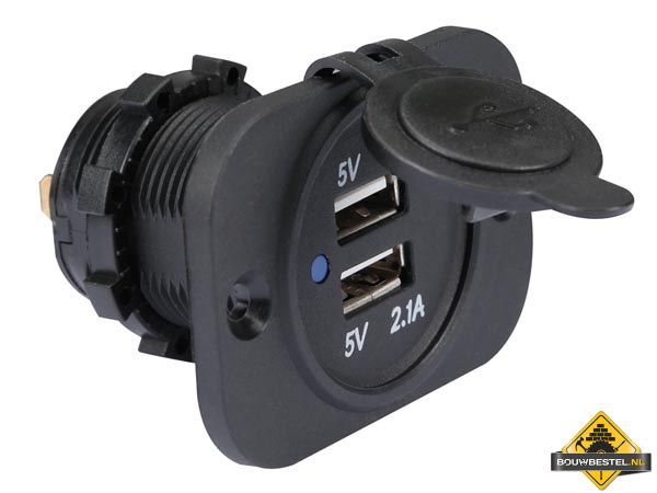 Usb-Lader voor De Auto-Inbouw (12-24 Vdc In - 2 X 5 V Uit)