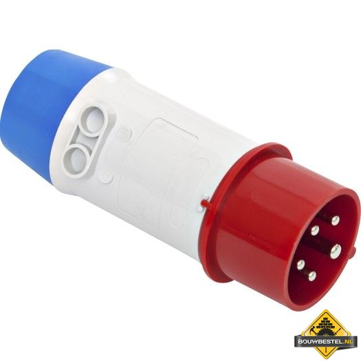 CEE-adapterstekker met beveiliging 16A, 5-polig, 400V, 6h