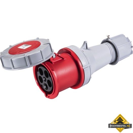 CEE-contrastekker IP 67, 5-polig, 400 V, 6 h 63 A, met vernikkelde contacten