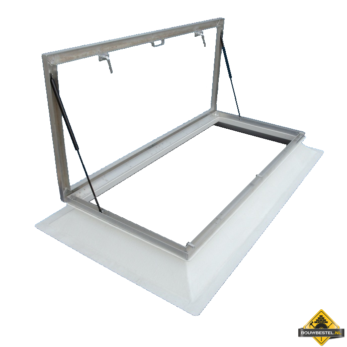 Aluminium dakbetreding (dakluik) 80x220 cm Tandem met klink met gasdrukveren (excl. koepel) (INFORMEER NAAR DE LEVERTIJD) (TIJDELIJK NIET LEVERBAAR)