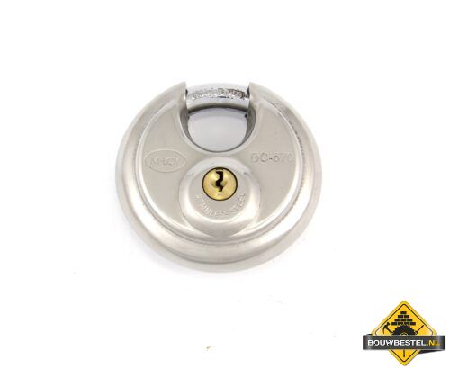 M-LOY RVS discushangslot Ø60mm, GS nr. 4601, incl. 2 sleutels