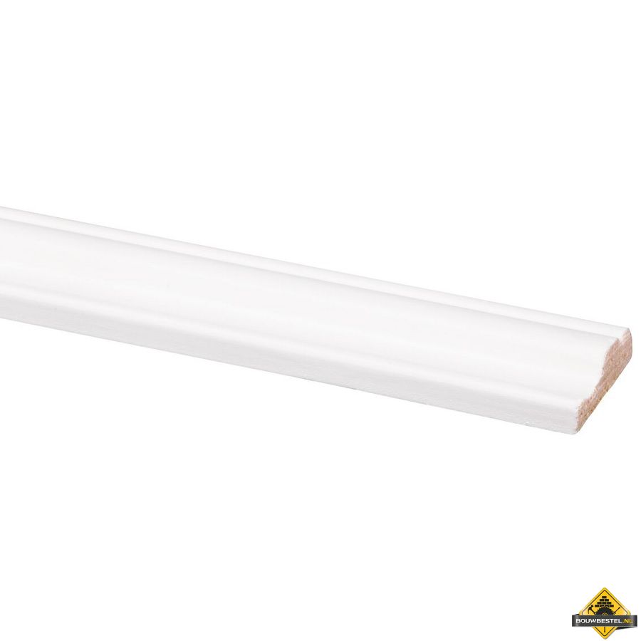Grenen decorlijst FSC 9 x 29 mm 270 cm wit gelakt