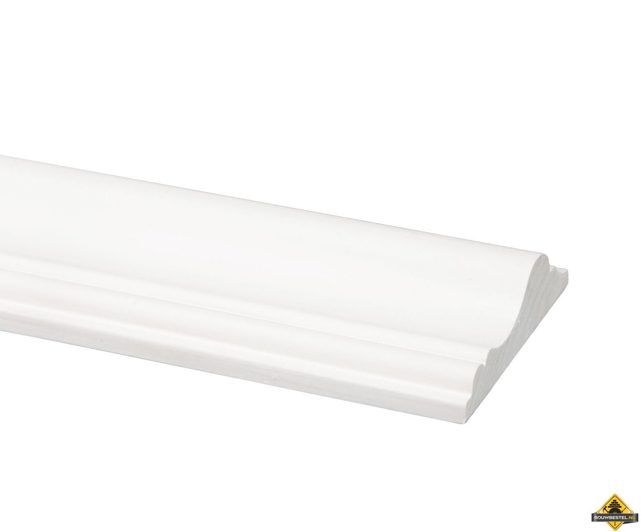 Grenen decorlijst FSC 18 x 68 mm 270 cm wit gegrond