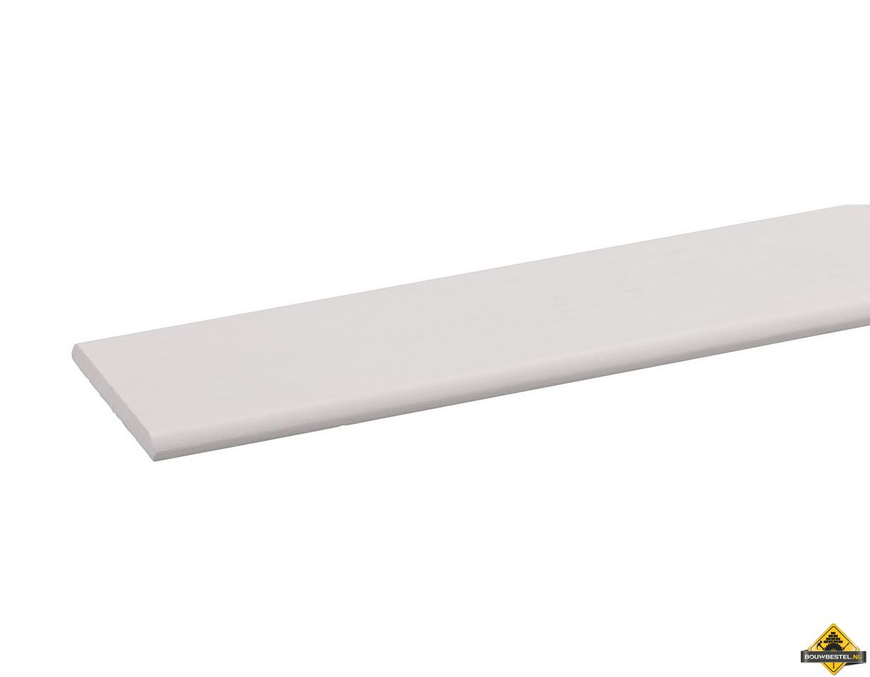 Grenen deklijst FSC 6x44x2700mm wit gegrond